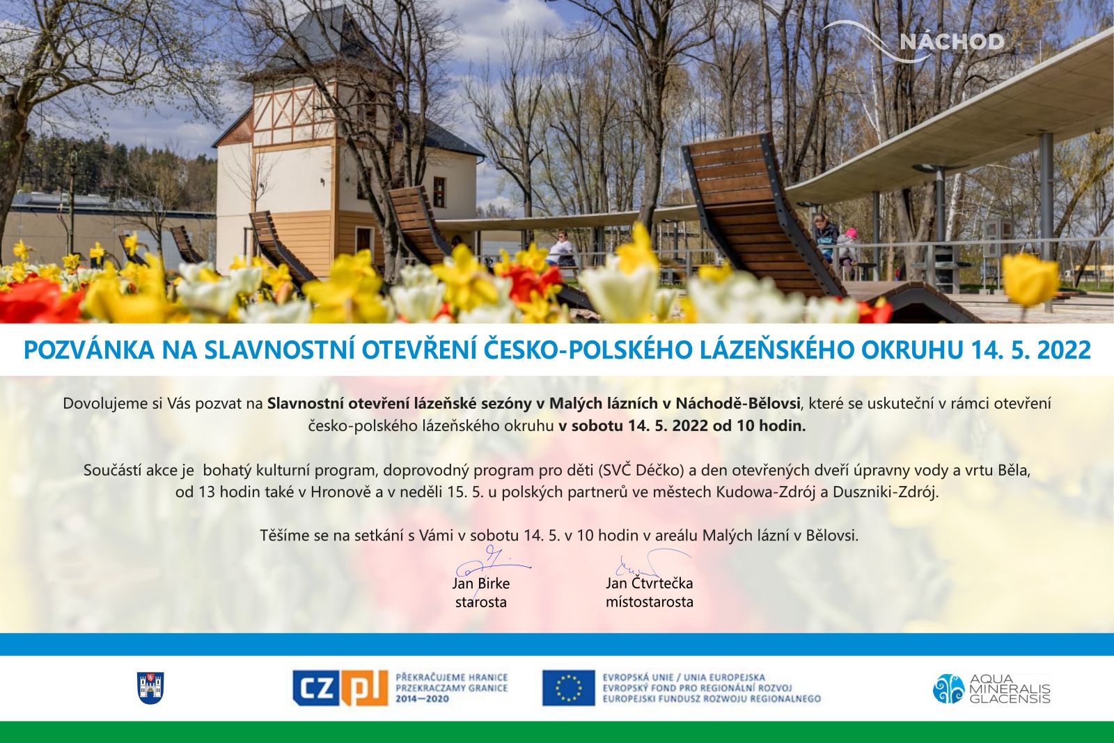 Slavnostní zahájení lázeňské sezóny v Malých lázních v Bělovsi - otevření česko-polského lázeňského okruhu