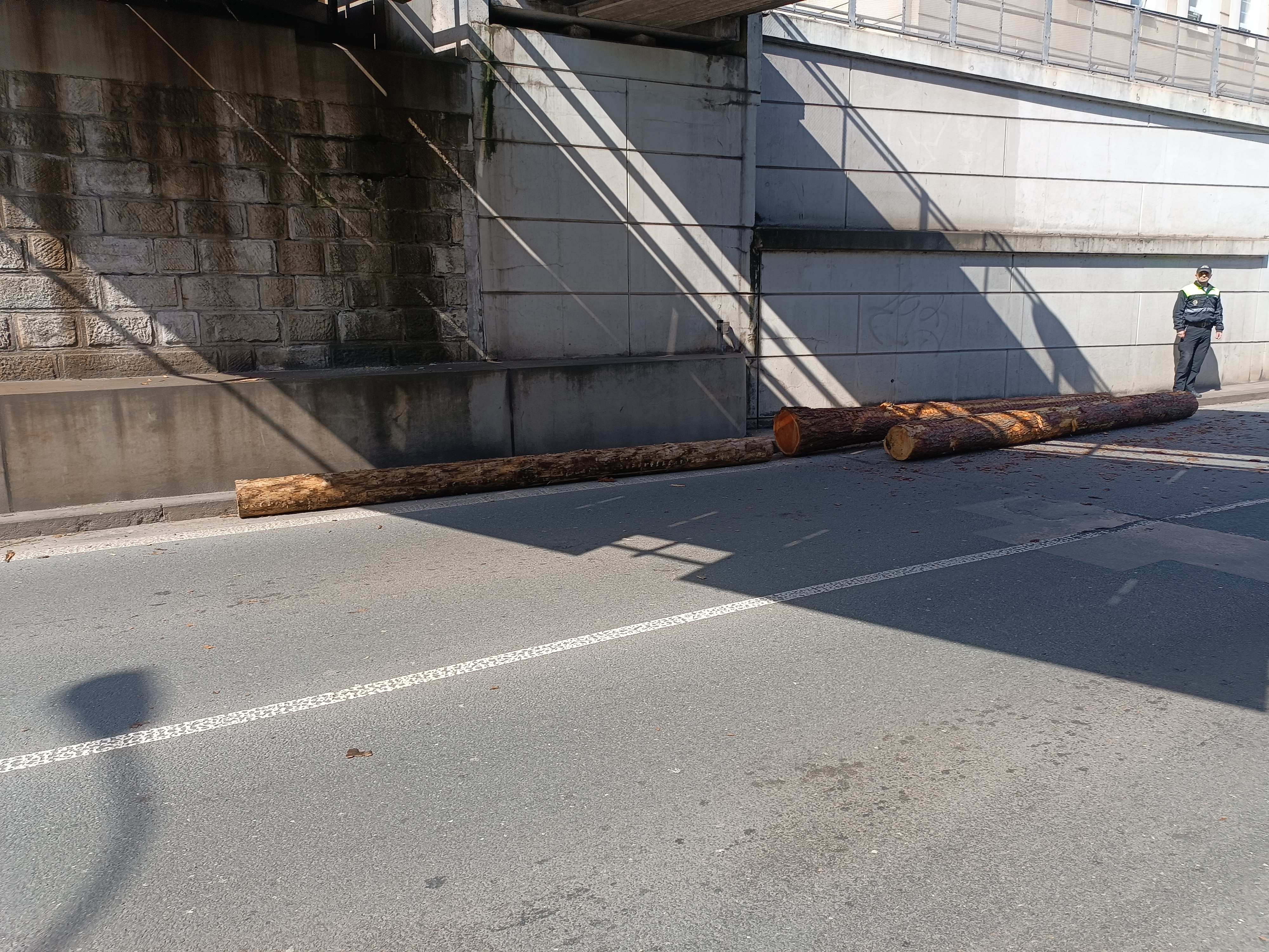 Vloni balíky slámy, letos klády.