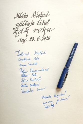 Město Náchod ocenilo nejlepší žáky roku 2026