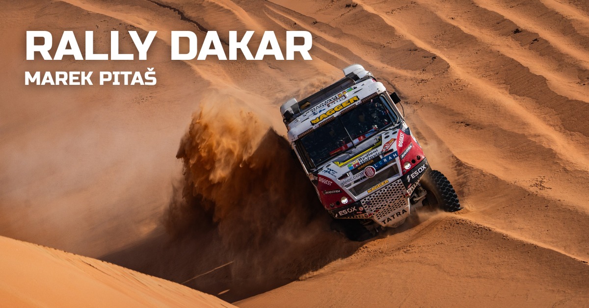 Pozvánka na výstavu fotografií Marka Pitaše „Dakar“ v Malých lázních Běloves