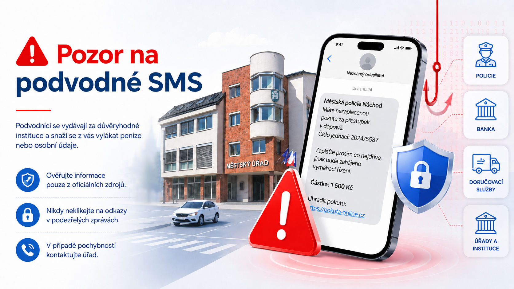 Upozornění odboru dopravy: Pozor na podvodné SMS zprávy