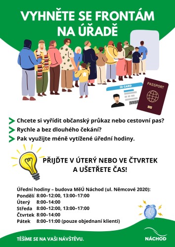 Vyhněte se frontám na úřadě - plakát