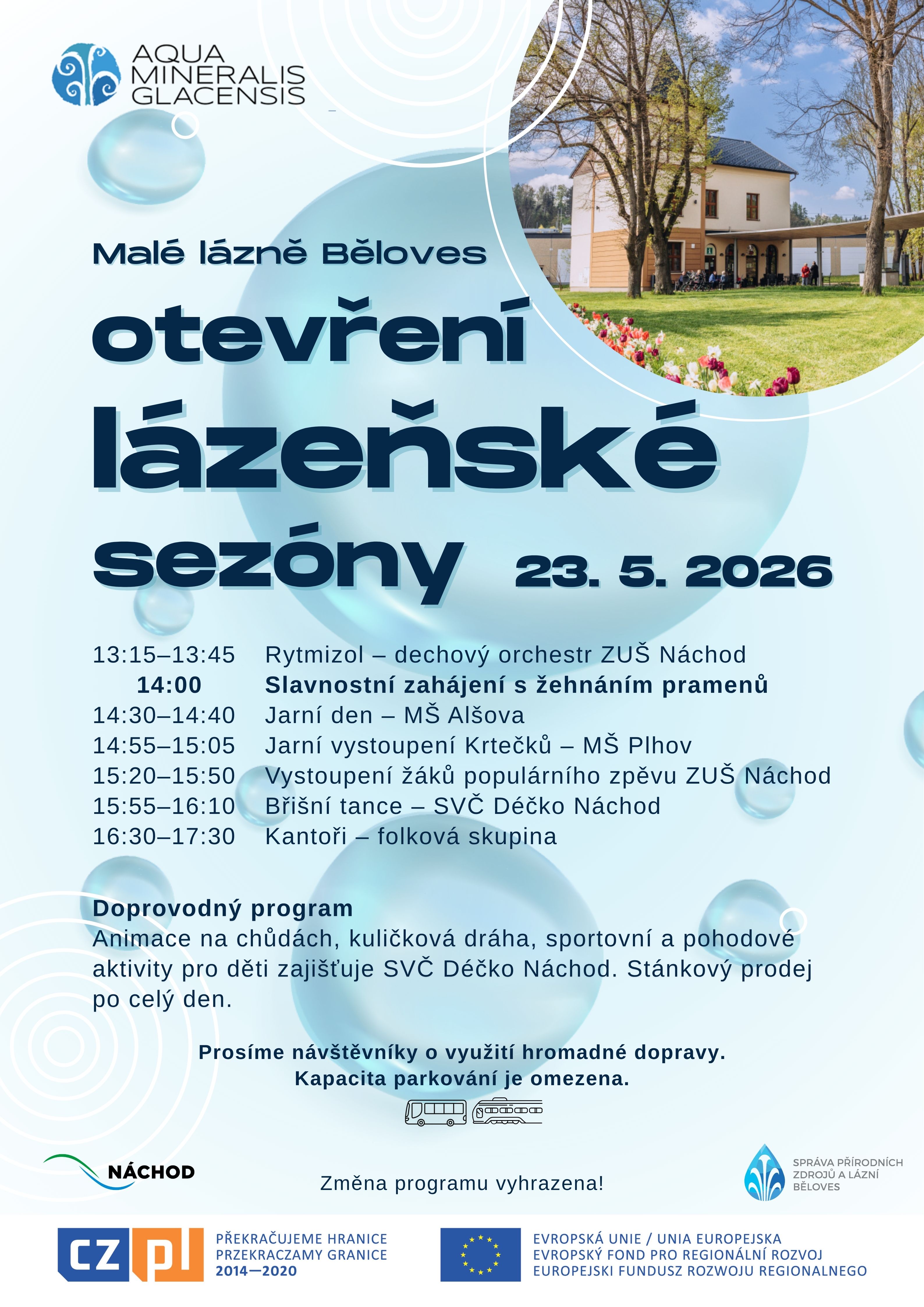 PlakátOtevření lázeňské sezóny v Malých lázních Běloves